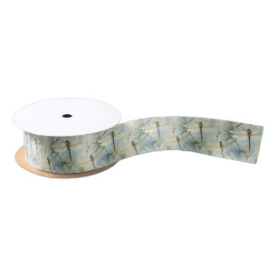 Tranquil Dragonfly Watercolor-Stil Satinband