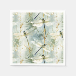 Tranquil Dragonfly Weißfarbenpapier Serviette