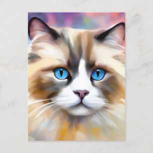 Tranquil Elegant Ragdoll Cat Postkarte