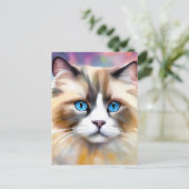 Tranquil Elegant Ragdoll Cat Postkarte (Stehend Vorderseite)