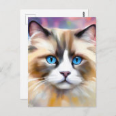Tranquil Elegant Ragdoll Cat Postkarte (Vorne/Hinten)