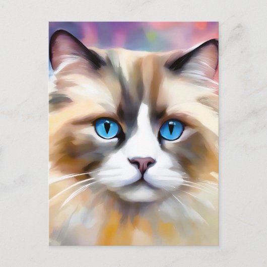 Tranquil Elegant Ragdoll Cat Postkarte (Vorderseite)