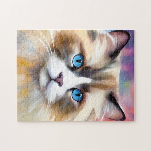 Tranquil Elegant Ragdoll Cat Puzzle (Horizontal)
