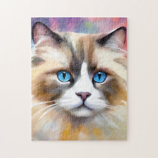 Tranquil Elegant Ragdoll Cat Puzzle (Vertikal)