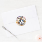 Tranquil Elegant Ragdoll Cat Runder Aufkleber (Umschlag)