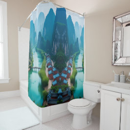 Tranquil Escape - Karst River Serenity" Duschvorhang