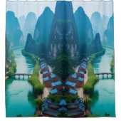 Tranquil Escape - Karst River Serenity" Duschvorhang (Vorderseite)