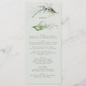 Tranquil Eucalyptus Elegantes Grünes Breezy Sea Gl Menükarte (Vorderseite)