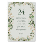 Tranquil Eucalyptus Elegantes Grünes Breezy Sea Gl Tischnummer (Rückseite)