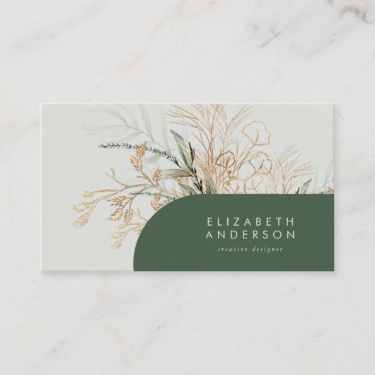Tranquil Eucalyptus Elegantes Grünes Breezy Sea Gl Visitenkarte (Vorderseite)