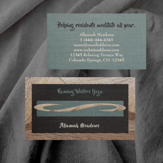 Tranquil Feel Calm Yoga Instructor Business Card Visitenkarte