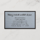 Tranquil Feel Calm Yoga Instructor Business Card Visitenkarte (Rückseite)