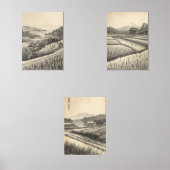 Tranquil Fields – Japanese Countryside Vintage Art Bilderwand Sets (Vorderseite)