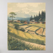 Tranquil Fields – Japanese Countryside Vintage Art Poster (Vorne)