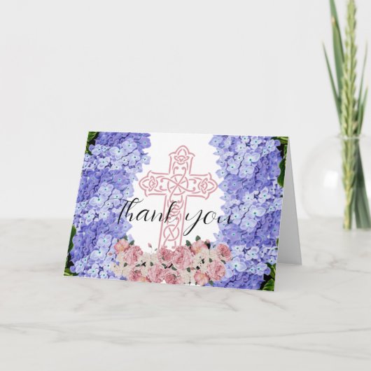 Tranquil floral Segings Pastel Danke Hinweis (Vorderseite)