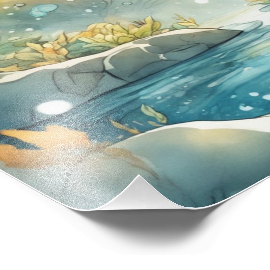 Tranquil Forest Riverbank Fotodruck (Ecke)