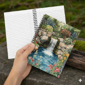 Tranquil Garden Waterfall Spiral Notebook Notizblock