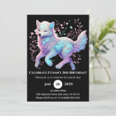 Tranquil Garden Wolf Birthday Einladung (Stehend Vorderseite)