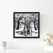 TRANQUIL GLEN Golden Retriever Quadratische Wanduhr (Zuhause)