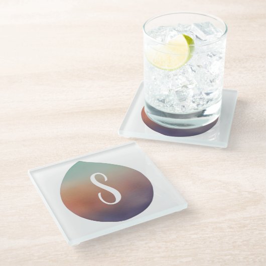 Tranquil Gradient Teardrop Glasuntersetzer (Schrägansicht)