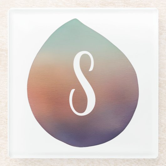 Tranquil Gradient Teardrop Glasuntersetzer (Vorderseite)