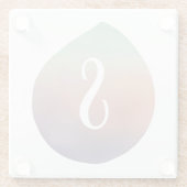 Tranquil Gradient Teardrop Glasuntersetzer (Rückseite)