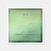 Tranquil Green Mountain Gradient Serviette (Vorderseite)