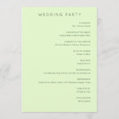 Tranquil Green Palm Tree Wedding Ceremony Schedule Programm (Rückseite)