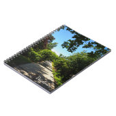 Tranquil Green Park Walkway Foto Spiral Notebook Notizblock (Linke Seite)