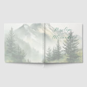 Tranquil Green Watercolor Forest Gästebuch (Voll)