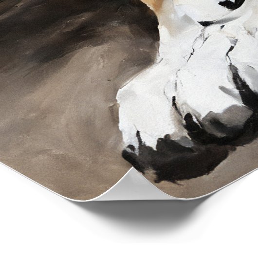 Tranquil Guardian: Friedliches Wolf-Portrait Poster (Ecke)