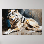 Tranquil Guardian: Friedliches Wolf-Portrait Poster (Vorne)
