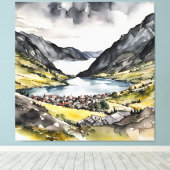 Tranquil Haven von den norwegischen Fjorden Leinwanddruck (Insitu (Holzboden))