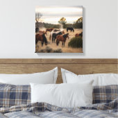 Tranquil Herd at Dusk – Peaceful Horse Pasture Leinwanddruck (Insitu (Schlafzimmer))