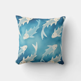 Tranquil Indigo Koi Design Delta Beach Lounge Kissen