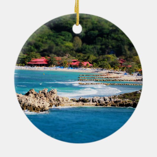 Tranquil Island Paradise Labadee Haiti Keramik Ornament (Hinten)