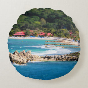 Tranquil Island Paradise Labadee Haiti Rundes Kissen