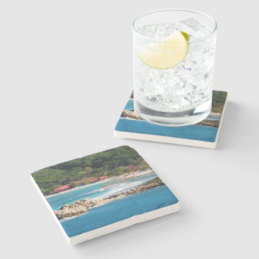 Tranquil Island Paradise Labadee Haiti Steinuntersetzer (Seitenansicht)