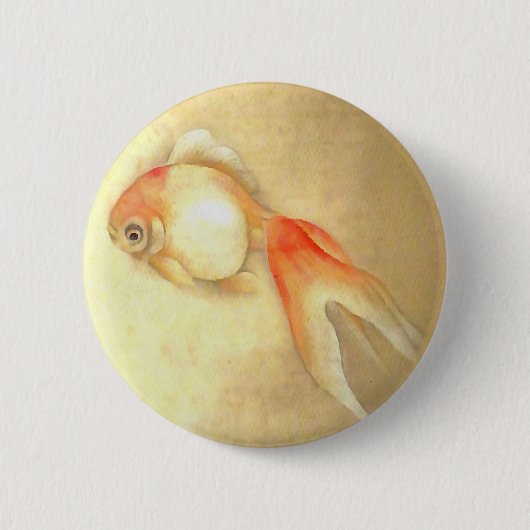 Tranquil Japanischer Goldfish Button (Vorderseite)