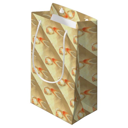 Tranquil Japanischer Goldfish Kleine Geschenktüte (Vorderseite Schrägansicht)