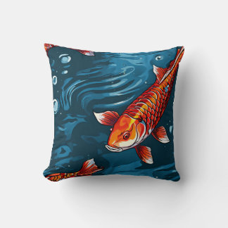 Tranquil Koi Fischkissen - Elegant, wasserInspirie Kissen