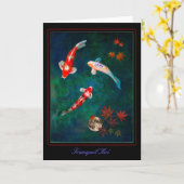 Tranquil Koi Karte (Gelbe Blume)