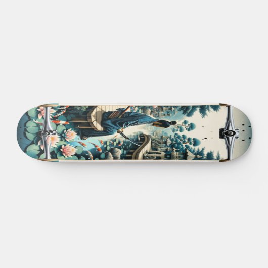Tranquil Koi Meditation Skateboard (Horizontal)