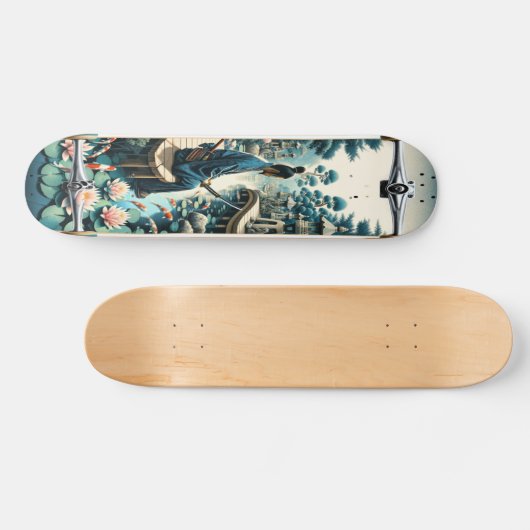 Tranquil Koi Meditation Skateboard (Horizontal)