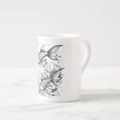 Tranquil Koi Pond Bone China Tasse (Vorderseite Rechts)