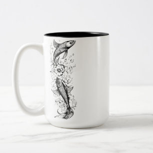Tranquil Koi Pond Zwei-Tone-Tasse - 15 oz Zweifarbige Tasse