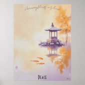 Tranquil Koi Teich und Pagoda Mauer Poster (Vorne)