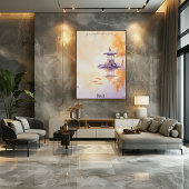 Tranquil Koi Teich und Pagoda Mauer Poster