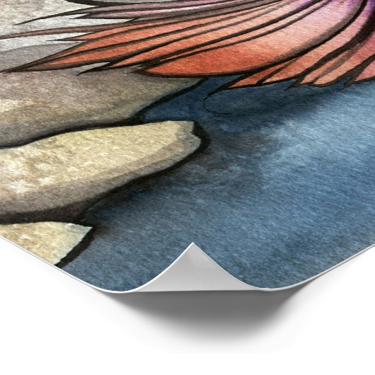 Tranquil Lagoon Mermaid Art Poster (Ecke)