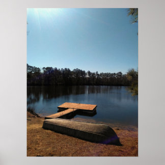 Tranquil Lake Dock Poster